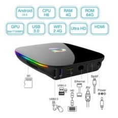 TV Box Android 10.0 Q PLUS 4gb RAM 64gb ROM con telecomando FO-Y7