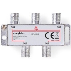 Splitter F CATV Attenuazione Max.80dB 5-1000MHz 4 Uscite