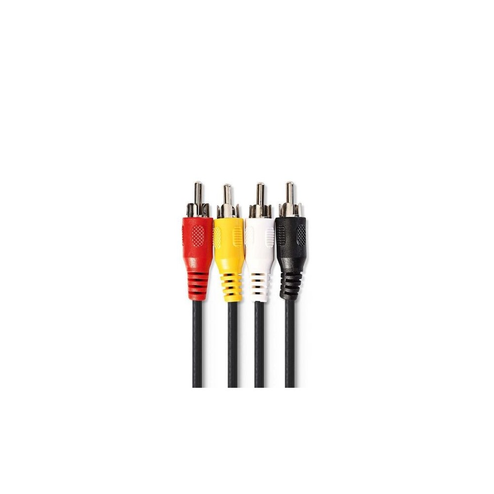 Cavo Video RCA 4x RCA maschio-maschio 2m nero