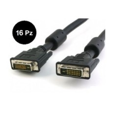 16 Pezzi - Cavo DVI digitale Dual Link (DVI-D) con ferrite 15 mt.