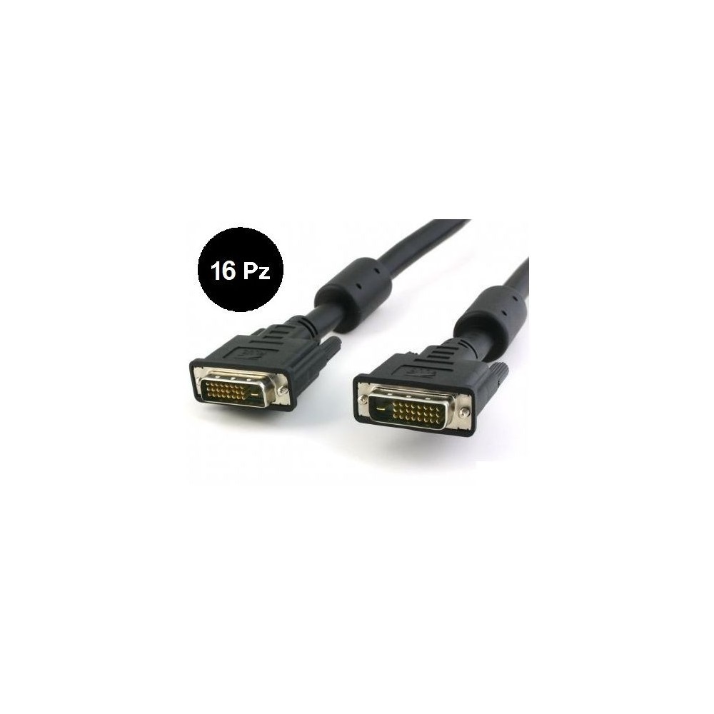 16 Pezzi - Cavo DVI digitale Dual Link (DVI-D) con ferrite 15 mt.