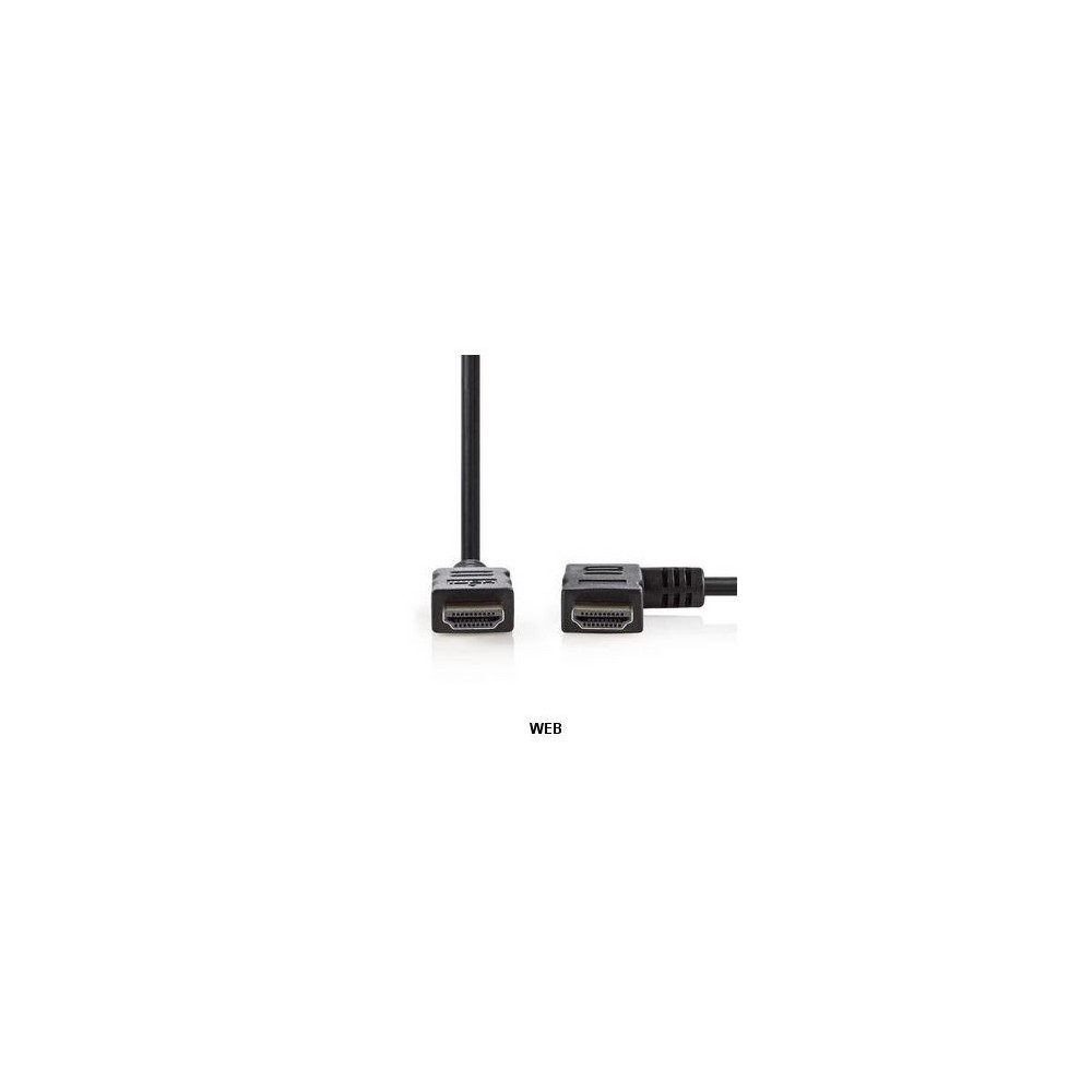 Cavo HDMI Alta Velocità con Ethernet Connettore HDMI - Connettore HDMI Con angolo a destra 2m Nero