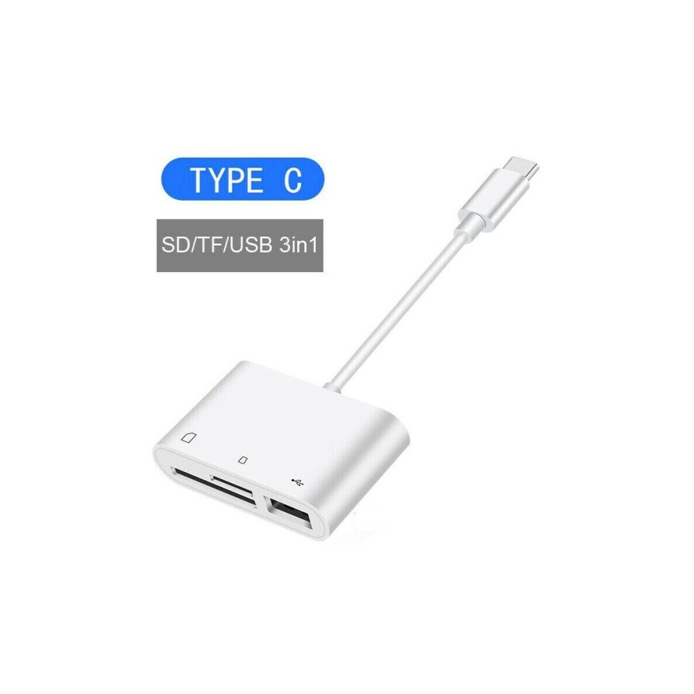 Adattatore USB Type C ad USB 2.0/SD/TF bianco