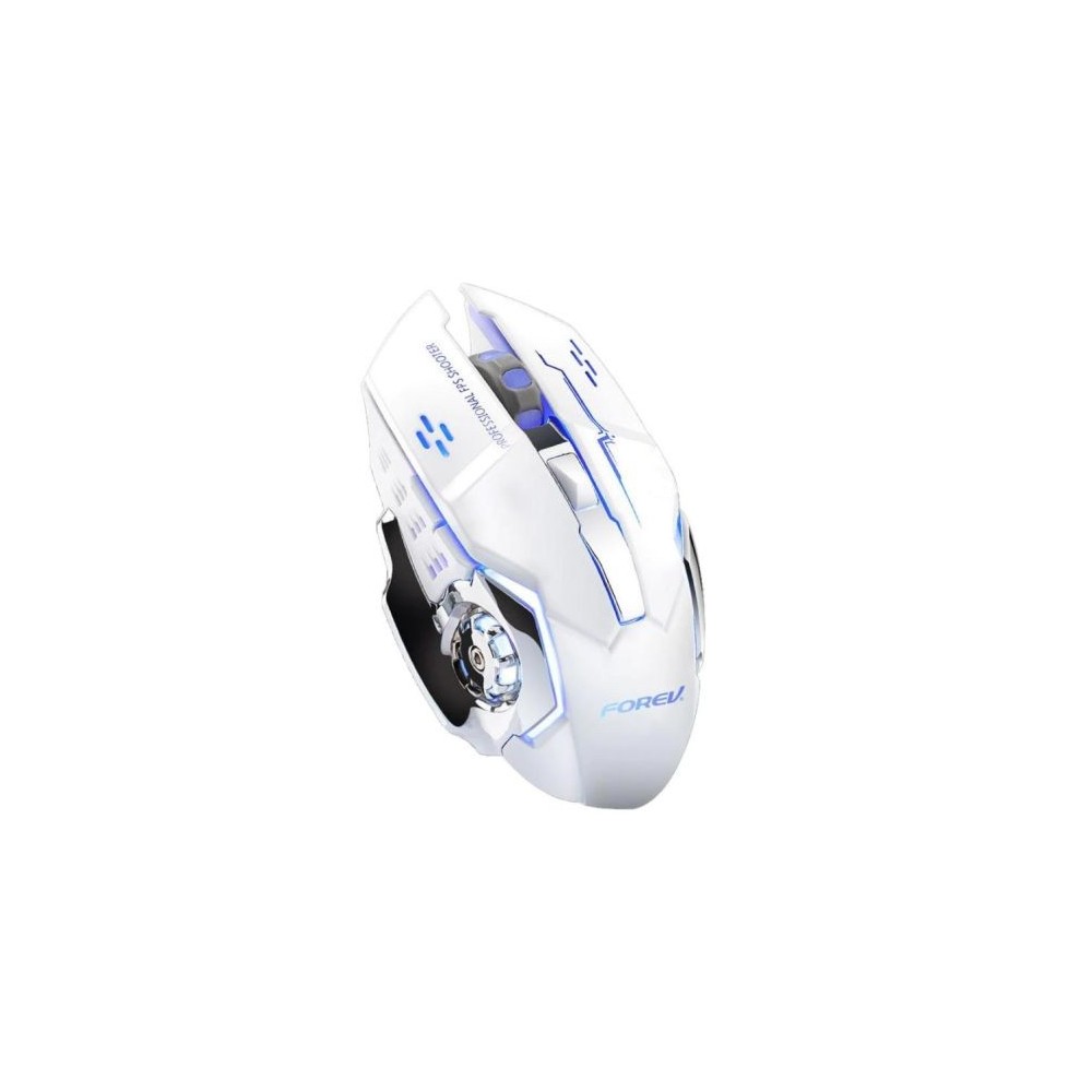 Mouse da gaming LED wireless con batteria ricaricabile incorporata bianco FV-W502