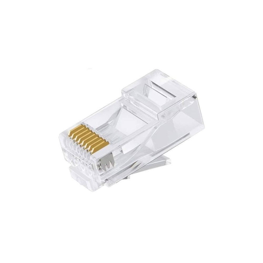 Connettore RJ45 trasparente con contatti in oro - confezione da 50 pezzi