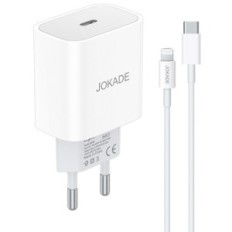 Caricabatterie con cavo USB tipo C / Lightning ricarica rapida 3A 27W bianco JB069