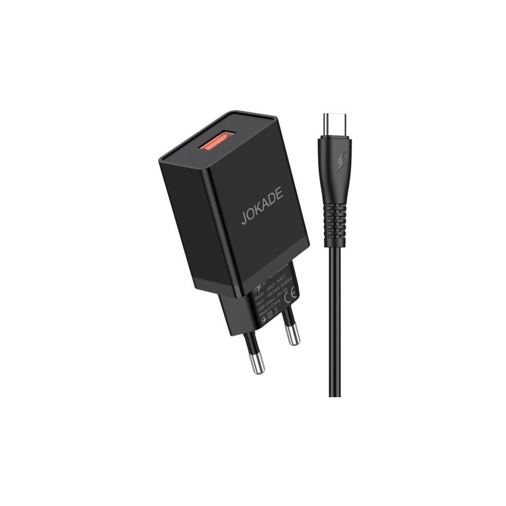 Caricabatterie USB type C ricarica rapida 5V/5A nero JB022