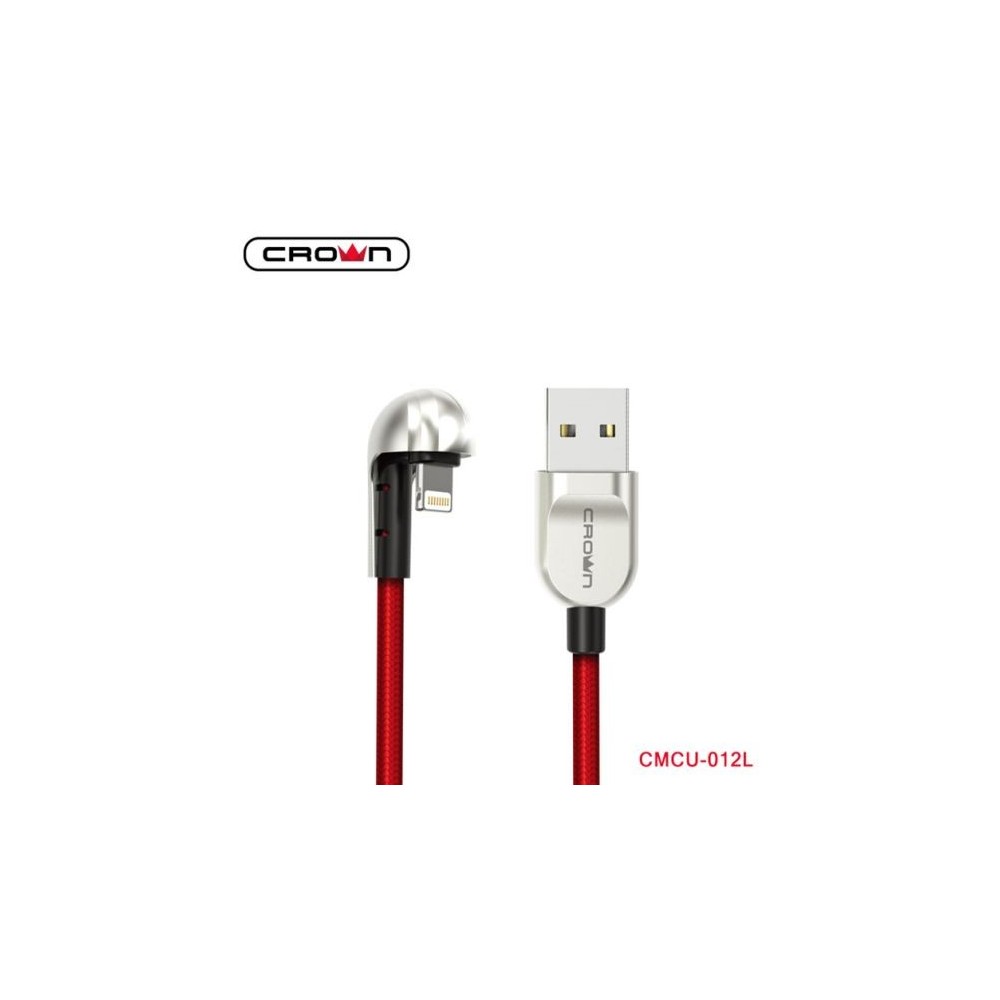 Cavo di ricarica e sincronizzazione telato 1m 2A USB Lightning Crown Micro