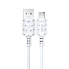 Cavo per ricarica e sincronizzazione microUSB 2m 2.4A bianco KSC-716