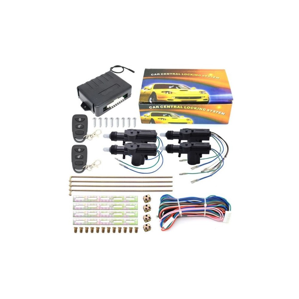 Kit universale chiusura centralizzata per auto con telecomandi - 4 porte