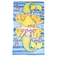 Poncho da spiaggia per bambini 60x120cm Sirena