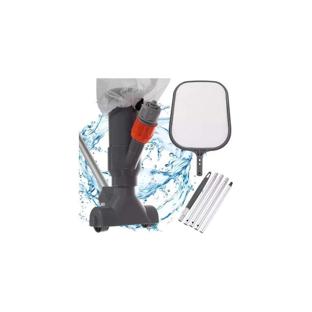 Kit 2 in 1 aspiratore e retino per pulizia piscine