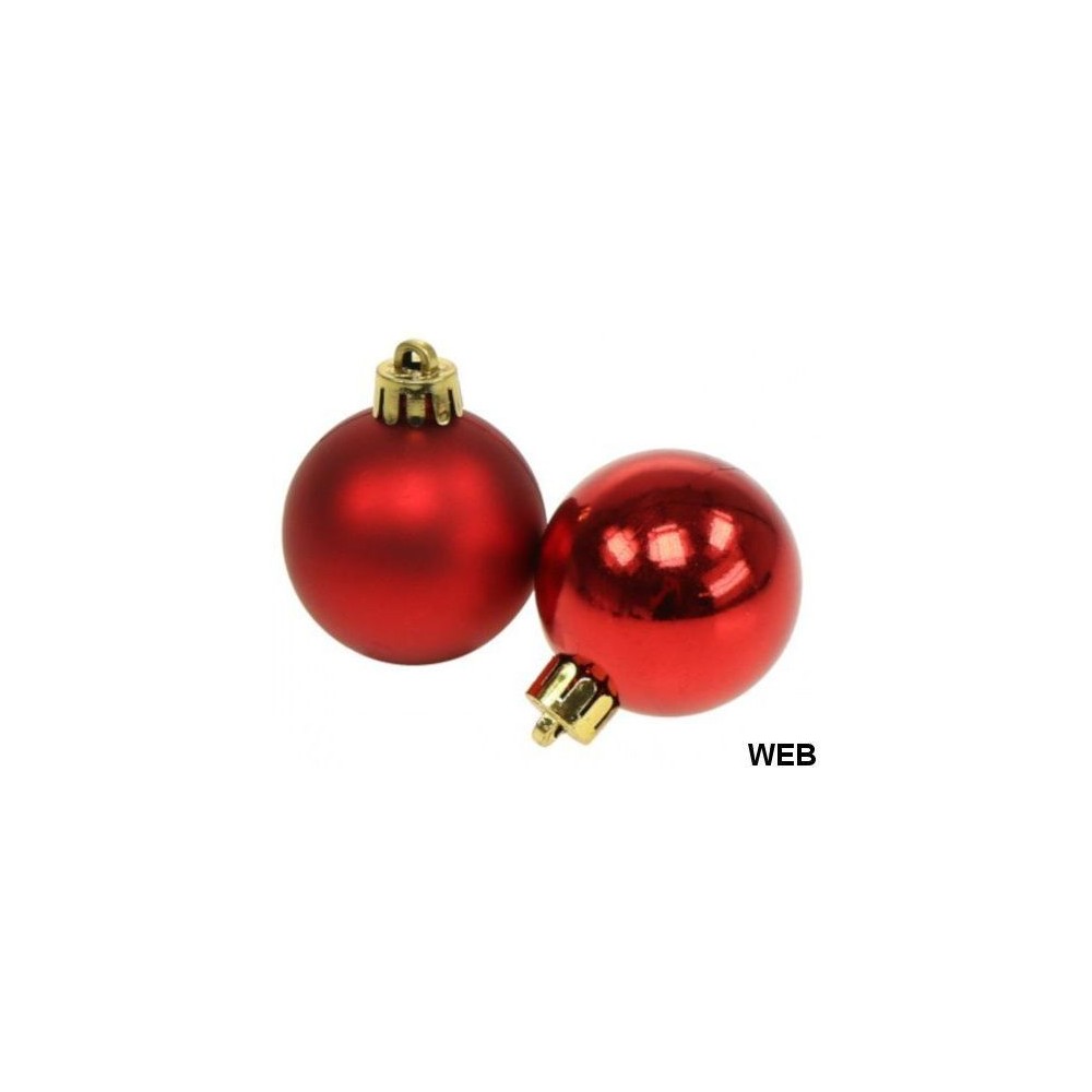 Palline natalizie 3cm lucide/opache color rosso confezione da 15 Christmas Gifts