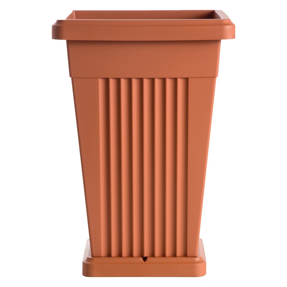 VASO PIRAMIDE cm 40 x 40 x h 59 Lt. 50 terracotta