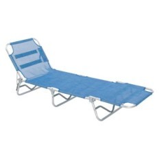 LETTINO SPIAGGIA SENZA PARASOLE SABAUDIA cm 188 x 58 x h 27 - telo blu