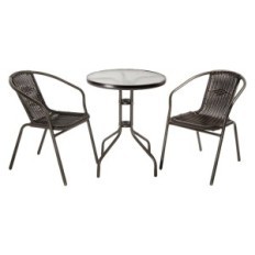 SET GIARDINO IN POLYRATTAN ACHILLE colore marrone/antracite