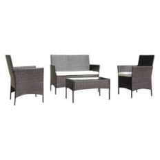 SET GIARDINO IN POLYRATTAN BERENICE marrone/beige