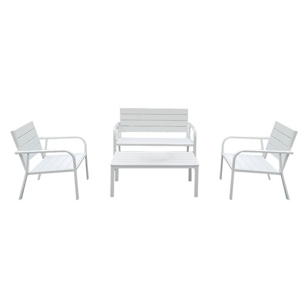 SET GIARDINO EFFETTO POLYWOOD ARBUS colore bianco