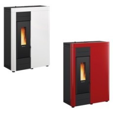 TERMOSTUFA A PELLET VIRNA Colore bordeaux