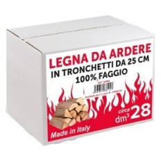 LEGNA DI FAGGIO DA ARDERE 28 decimetri cubi - in scatola