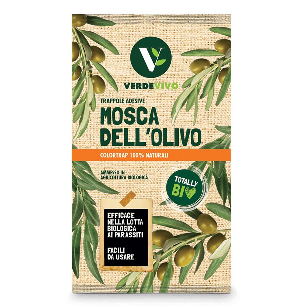 TRAPPOLA CROMOTROPICA ADESIVA MOSCHE DELLOLIVO scatola 3 pezzi  3 feromoni