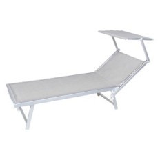 LETTINO SPIAGGIA CON PARASOLE singolo - cm. 186 x 61 x h.38