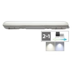 PLAFONIERA DOPPIO TUBO LED CAMBIA TONO 2 x 24W - 4000/6500K mm.600 x 100 x 68 mm