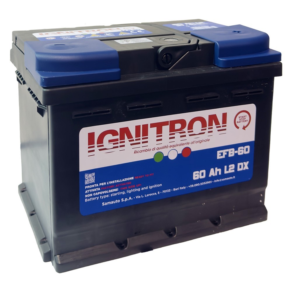 BATTERIA PER AUTO START & STOP IGNITRON EFB 60 AH - mm 242 x 175 x 190