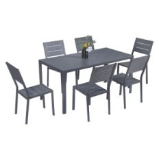 SET GIARDINO IN ACCIAIO BODRUM colore dark grey