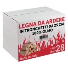 LEGNA DI OLMO DA ARDERE 28 decimetri cubi - in scatola